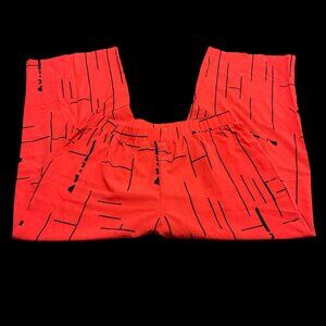 Red/Black Abstract Print Pant